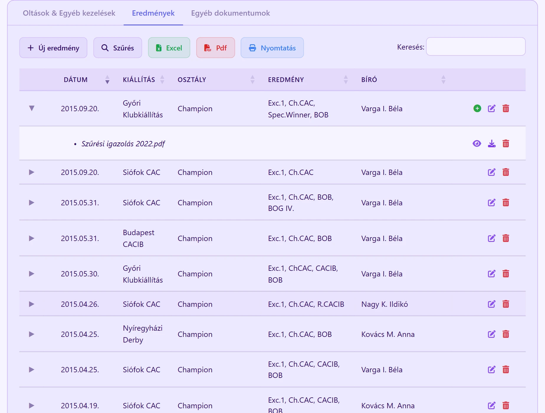 Show results in one place